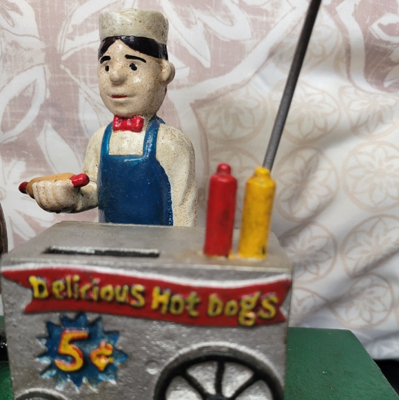 Antique Hot Dog Cart Piggy Bank by C Hawthorne Direct LLC - Picture 8 of 8